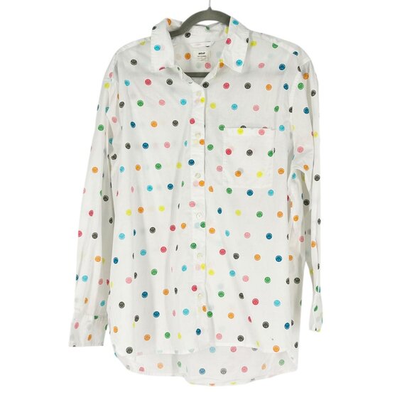 NWOT Aerie Colorful Smiley Face Button Down Shirt - Picture 1 of 5